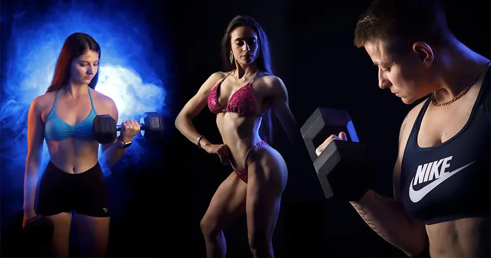 Shooting photo fitness avec portraits professionnels de sportifs en salle dans le 90 et le 68